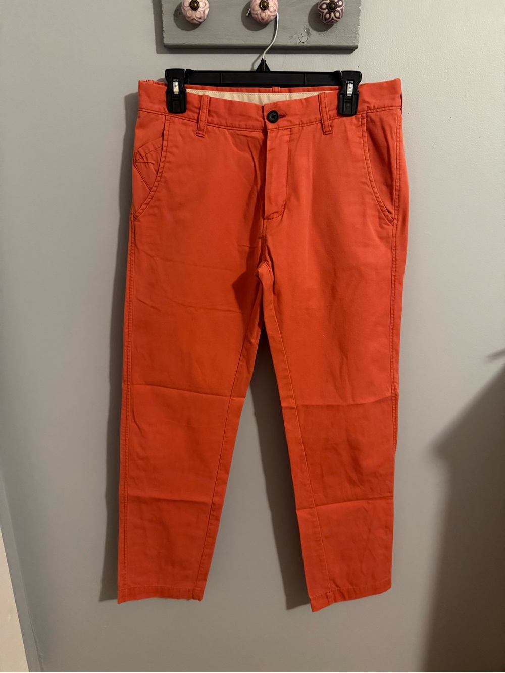 Men's Orange Slim Chino Pants